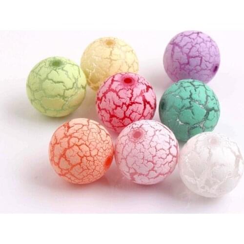 Kwoi Vita' Free shipping 20mm 100pcs/lot acrylic solid crackle beads for chunky beads jewelry making