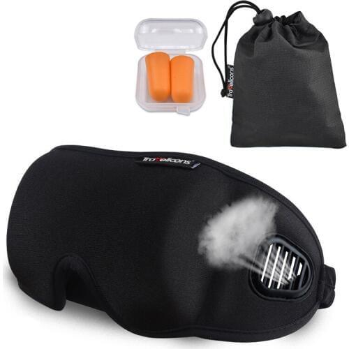 Portable Soft 3D Sleep Mask for Travel Rest Aid Sleeping Eye Mask Eyepatch Black Eye Shade Adjustable Bandage Blindfolds Goggles