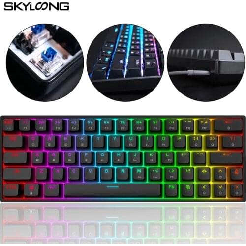 SKYLOONG 64s Keys Mechanical Keyboard Gk64S/GK64 For Win/Mac/Desktop Wired Bluetooth Dual Mode Gaming Keyboard RGB Gaming Sticks