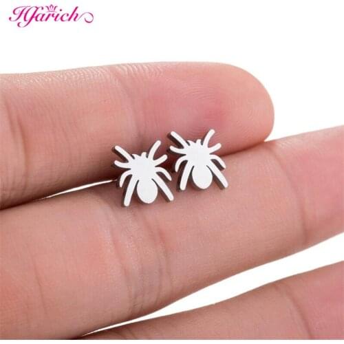 Fashion Black Spider Ear Stud Earrings 2021 Unique Punk Animal Cobweb Earrings For Women Halloween Gifts Pendientes Brincos