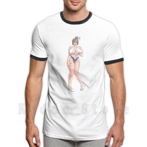 Phat Girl With Glasses T Shirt Print For Men Cotton New Cool Tee Hentai Nsfw Oppai Animegirl Manga Mangagirl Erotic Sexy Anime