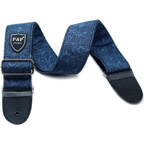 136cm Guitar Shoulder Strap Universal Vintage Adjustable Denim Cotton Belt For Acoustic Electric Bass Guitars Guitar Accessories