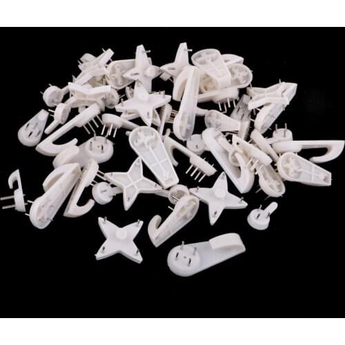 Mixed Size Hardwall Hanger Multi-Purpose Utility Hook Wall Mount Non-mark Hooks for Wedding Picture Photo Frame Mirror (50hooks)