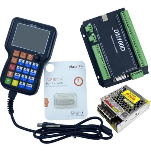 NCH02 CNC Handle Motion Controller mach3 3/4/5axis 125 KHz Pulse + 24V 75W MEANWELL Switching power supply+U-disk Read G-CODE
