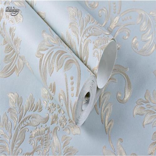 Beibehang European style wallpaper non - woven living room bedroom TV background wall AB version with 3D stereo vertical bar