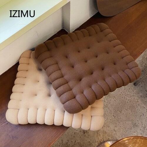IZIMU Creative Soft Biscuit Shape Cushion Classical Pillow Chair Car Seat Pad Decorative Cookie Tatami Back Cushion Sofa Home