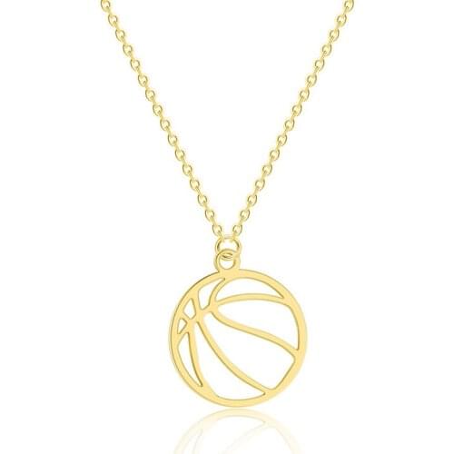 925 Sterling Silver Sport Series Basketball Necklace Boys Personalized Gold Plated Custom Name Jewelry for Girl Women Necklaces