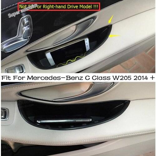 Lapetus Front Door Handle Secondary Storage Organizer Box Pallet Kit 2PCS For Mercedes-Benz C Class W205 2014 - 2021 Plastic