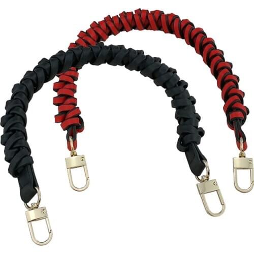 Weaving Leather Wrist Bag Strap Fashion Women Purse Bag Belt Vintage Braided Handle Wallet Handbag Strap DIY Belts With Buckle