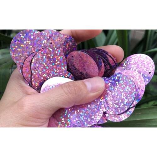 Sewing supplies 30mm edge hole light purple laser sequins Latin Dance Costume Accessories DIY sequins pink purple sequins