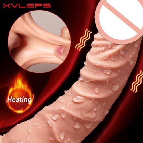 Xvleps Realistic Ultra-Soft Dildo Vibrator for Women Vaginal Masturbation Silicone Penis Sex Toy G-spot Anal Massage Big Dick