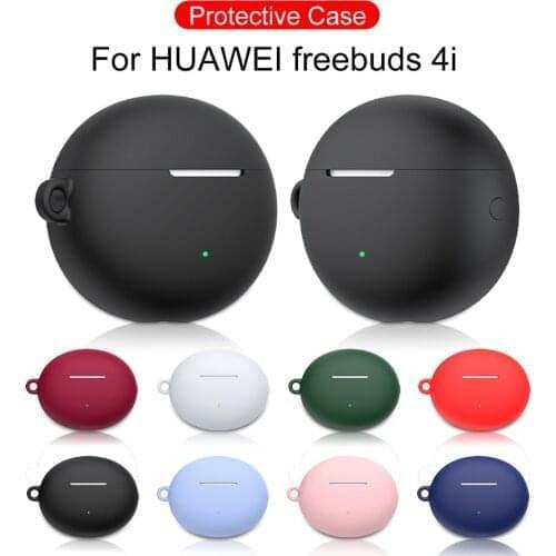 Silicone Earphone Cover Case For Huawei Freebuds 4i Headset Protection shockproof Anti-fall Shell For Freebuds 4i Case With Hook