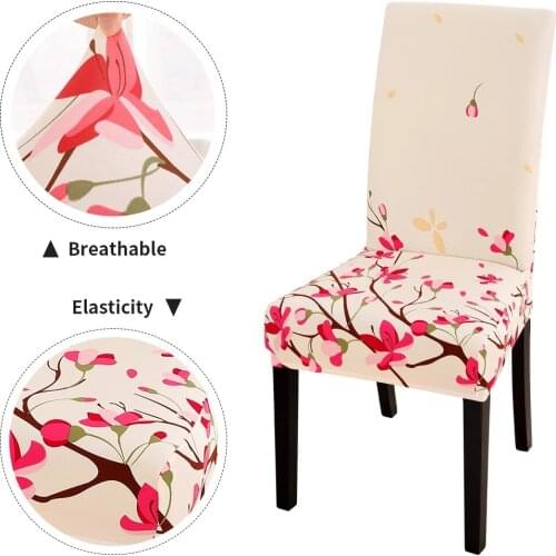 Modern Dining Chair Cover Protector Jacquard Flower patt Spandex Elastic Print Modern Slipcovers Furniture Protector 1/2/4/6PCS