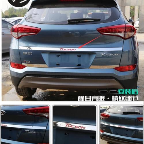 High quality stainless steel rear trunk door sill decoration cover for 2015 2016 2017 2018 Hyundai Tucson car accessories 1p