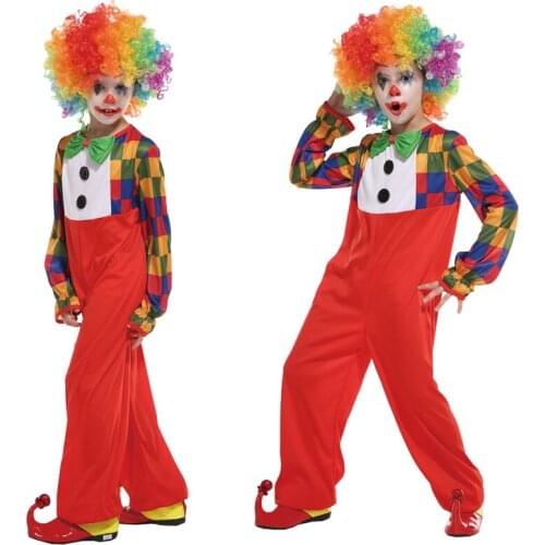 Halloween Funny Kids Children Clown Costume For Baby Girls Boys Holiday Purim Carnival Party Costumes Dress