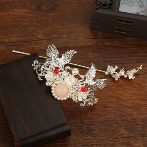 Simple Crane Hairpin Hairpin Ancient Costume Hair Accessories Pan Hair Headdress Ancient Style Hanfu Accessories