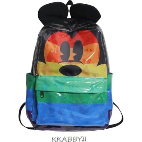 Minnie Backpack School Female Backpack Women colorful Canvas School Bag Teenage Girls Backpacks Mickey Mouse Ladies Satchel