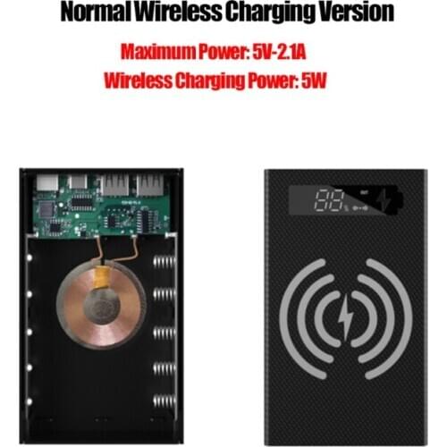 LCD Display DIY 5x18650 Battery Case Power Bank Shell Wireless Charging Box without Battery Powerbank Protector Detachable