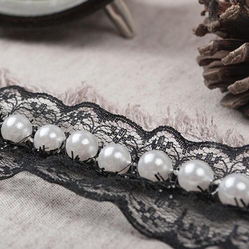 2018 hot sale high quality 3.5 cm manual wear bead lace band Pearl lace hand M3501
