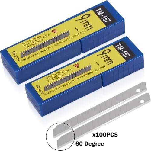 EHDIS 50/100pcs 60 Degree Carbon Steel Blades Window Tint Car Wrap Vinyl Sticker Decal Film Cutter Knife Blade Wrapping Cut Tool