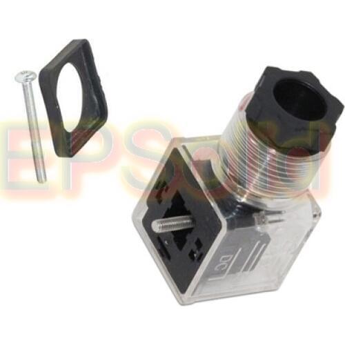Free Shipping 100PCS/LOT White Clear DIN43650A Solenoid Coil Plug Connector LED Indicator Light