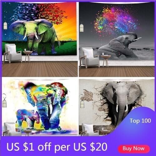 Bohemian Mandala Elephant Tapestry Wall Hanging Sandy Beach Picnic Throw Rug Blanket Camping Tent Travel Sleeping Pad