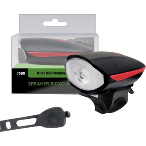Bike Horn Light Bicycle Flashlight USB Charging Cycling Rainproof LED Headlight With 140db Electric Horn Bell Bike Accessories