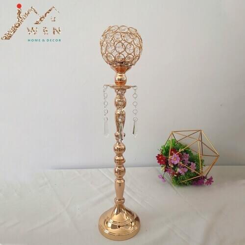 IMUWEN Crystal Candle Holders Delicate Wedding Candelabra Romantic Candlesticks 52CM/ 20" Heigh Table Centerpiece For Home Decor