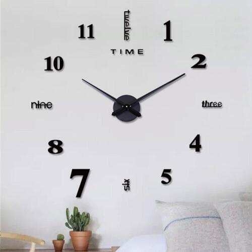 DIY Frameless Wall Clock Modern Design Silent Wall Sticker Clock Acrylic Mirror Self adhesive Wall Clocks Living Room Home Decor
