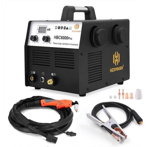 AC 220V HZXVOGEN IGBT Plasma Cutter HBC6000 Pro Semi-automatic Welding Machine With Built in Air Pump Gasless Welder Cutter