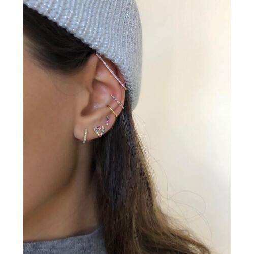 925 sterling silver colorful cz paved hollow heart stud earring for girl lover gift delicate gold filled lovely minimal jewelry