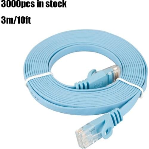 10FT CAT6 Flat Network Cable RJ45 Lan Cable Networking Ethernet Patch Cord for Laptop Computer Router 3m Length