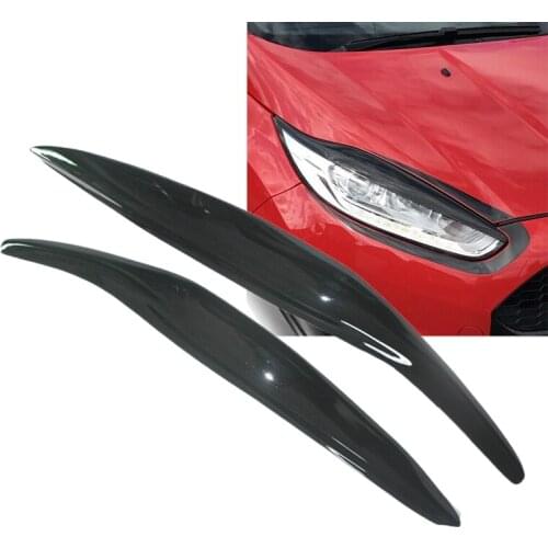 Car Headlight Eyebrow Eyelid Sticker Bright Black for Ford Fiesta MK7.5 MK8 2012-2017