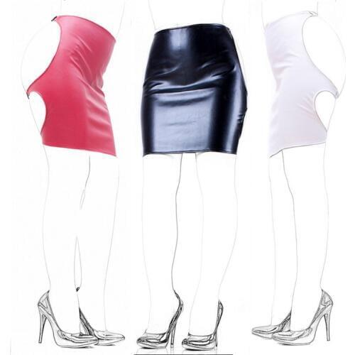 Women PU Leather Sexy Fetish Slave Spanking Skirt Backless Hollow Out Clubwear SM Bondage Restranit Cosplay BD/SM Sex Toys