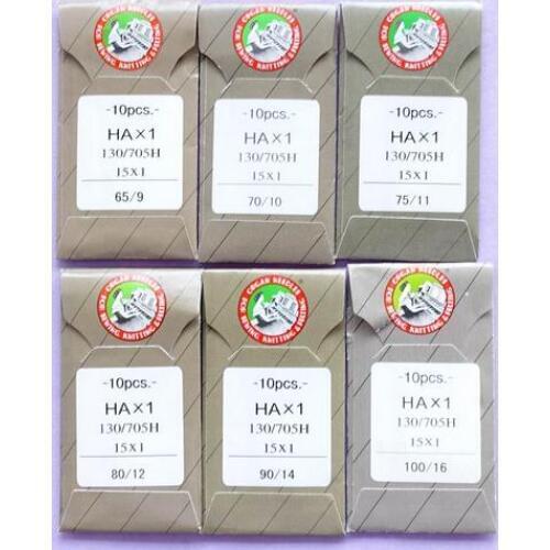 10PCS ORGAN Flat Shank Needles 15X1 HAX1 130/705H SIZE 8,9,11,12,14,16,18