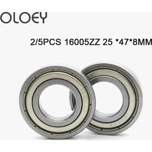 2/5pcs/lot 16005ZZ Deep Groove Ball Bearing 16005-ZZ 16005ZZ 25 *47*8mm 25*47*8 Bearing Steel Material Two-sided Metal Cover