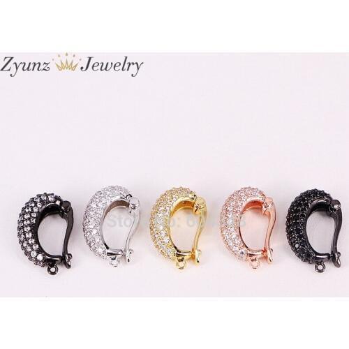 20PCS Zyunz Mix Color Micro Pave CZ Pendant Bails, Clasps, Jewelry Findings