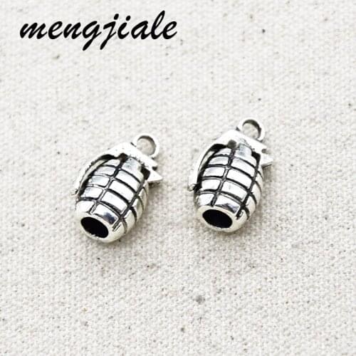 3pcs Wholesale Metal Alloy 3D Metal Grenade Charms For Jewelry Making DIY Necklace Bracelet Supplies