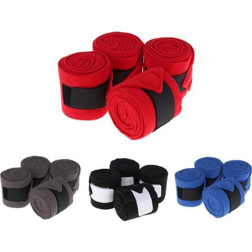 4 Pcs Horse Polo Wraps Pony Legging Wrap Bandage Polo Outdoors Equestrian Boots Bracer Leg Wraps Equestrian Equipment