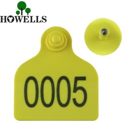 50/set TPU Cattle Cow Ear Tag Signs With Words Typing Copper Head Earrings Farm Animal Identification Card