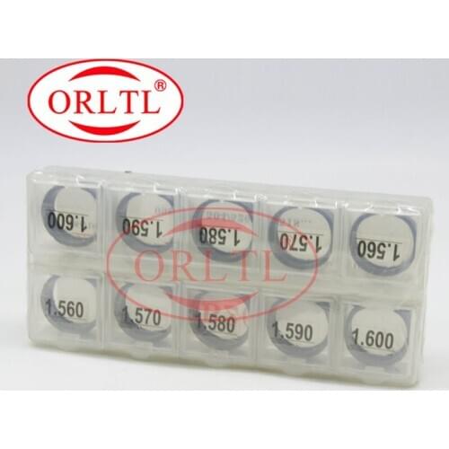 50 PCS ORLTL B26 Injector Gaskets Kit and Nozzle Needle Valve Lift Adjusting Shims Diesel Injector Gasket Size:1.56--1.60mm