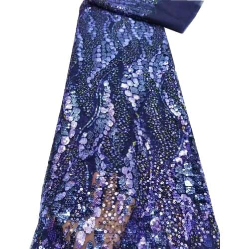 African Lace Fabric 2021 High Quality Sequins Lace Embroidery French Tulle Nigerian Lace Fabrics For Wedding Dress qx20-82