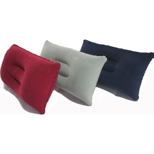 Car Air Inflatable Pillow Double Sided Flocking Cushion for Plane camping Hotel Color in random