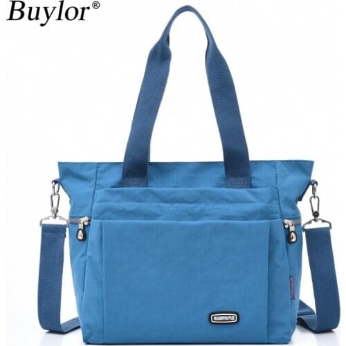Buylor Womens Leisure Large Capacity Shoulder Bag Canvas Ladies Shopping Handbag Female Nylon Messenger Bags Oxford Tote Bag