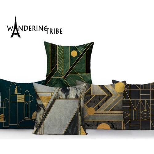 Geometric European Style Pattern Polygon Printing Terry Cloth Home Decoration Table Mat Cloth Towel Coaster 42*32 Servilletas