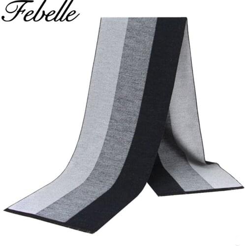 Febelle Cashmere Winter Men Scarf Luxury Brand Fall Plaid High Quality Unisex Scarves Women