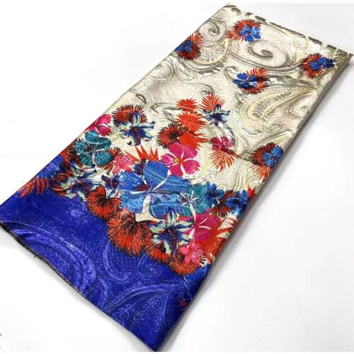 Purple 2021 High Quality African Lace Fabric Bazin Riche New Design Printed For Bazin Tissu Sewing Guinea Printing 5 Yards