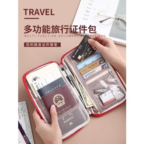 ID Storage Bag Large Capacity Ticket Clips Passport Cover Document Organizing Bag Card Holder