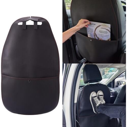 PU Leather Child Baby Children Kids Anti Dirty Kick Mat Mud Protect Clean Car Seat Back Protector Cover Storage Organizer