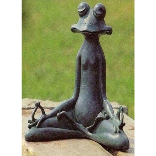 Round 5D DIY Zen Yoga Frog Diamond Painting Wall Sticker Rhinestone Embroidery Cross Stitch Kit Picture XN264